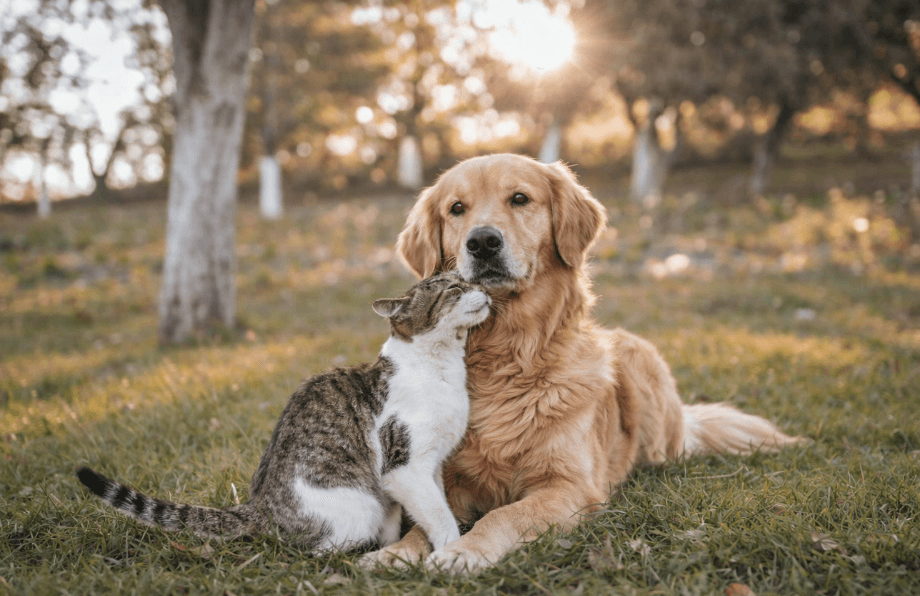 Dog and cat wearing Microchip My Pet collars